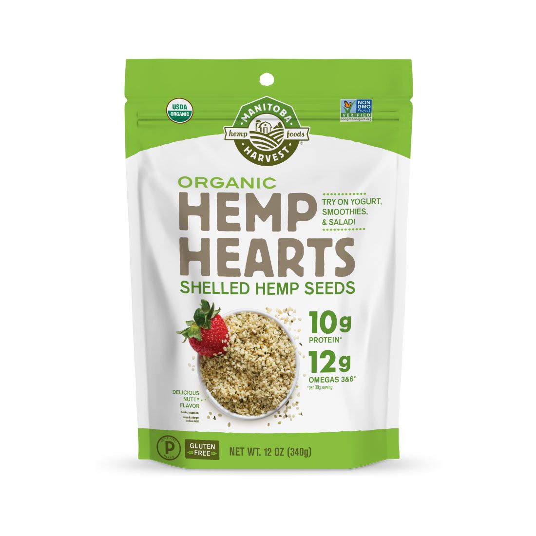 Hemp Hearts Organic (Raw Shelled) Hemp Seeds 12 oz. (340 g)